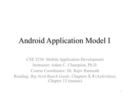 Android Application Model I