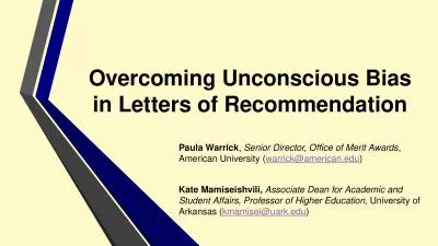 Overcoming Unconscious Bias in Letters of Recommendation