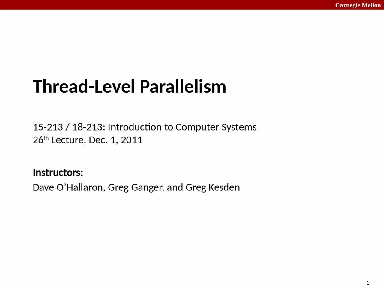 PPT-Thread-Level Parallelism