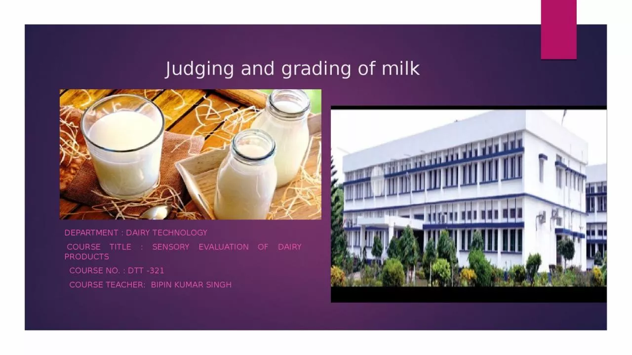 PPT-Judging and grading of milk