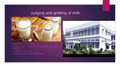 Judging and grading of milk