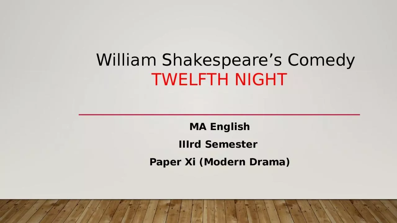 PPT-William Shakespeare’s Comedy