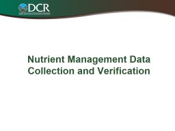 Nutrient Management Data Collection and Verification
