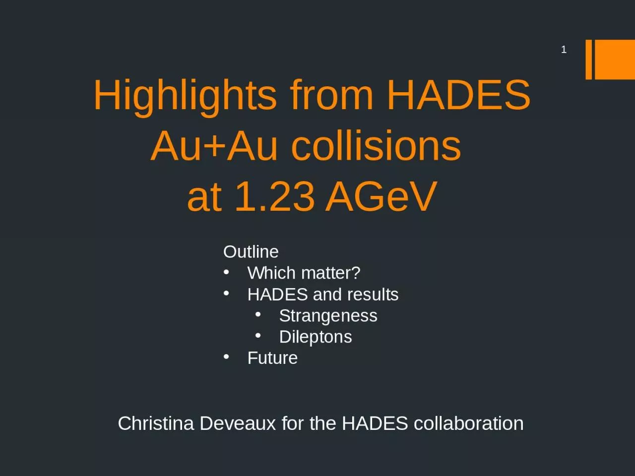 PPT-Highlights from HADES Au+Au