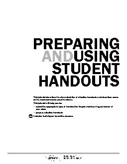 Instructional Job Aid | Preparing and Using Student Handouts