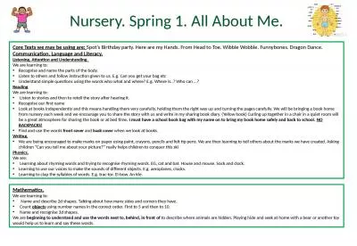 Nursery.  Spring 1.  All About Me.