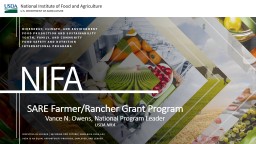 SARE  Farmer/Rancher Grant Program