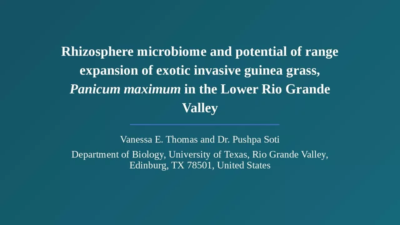 Rhizosphere microbiome and potential of range expansion of exotic invasive guinea grass,