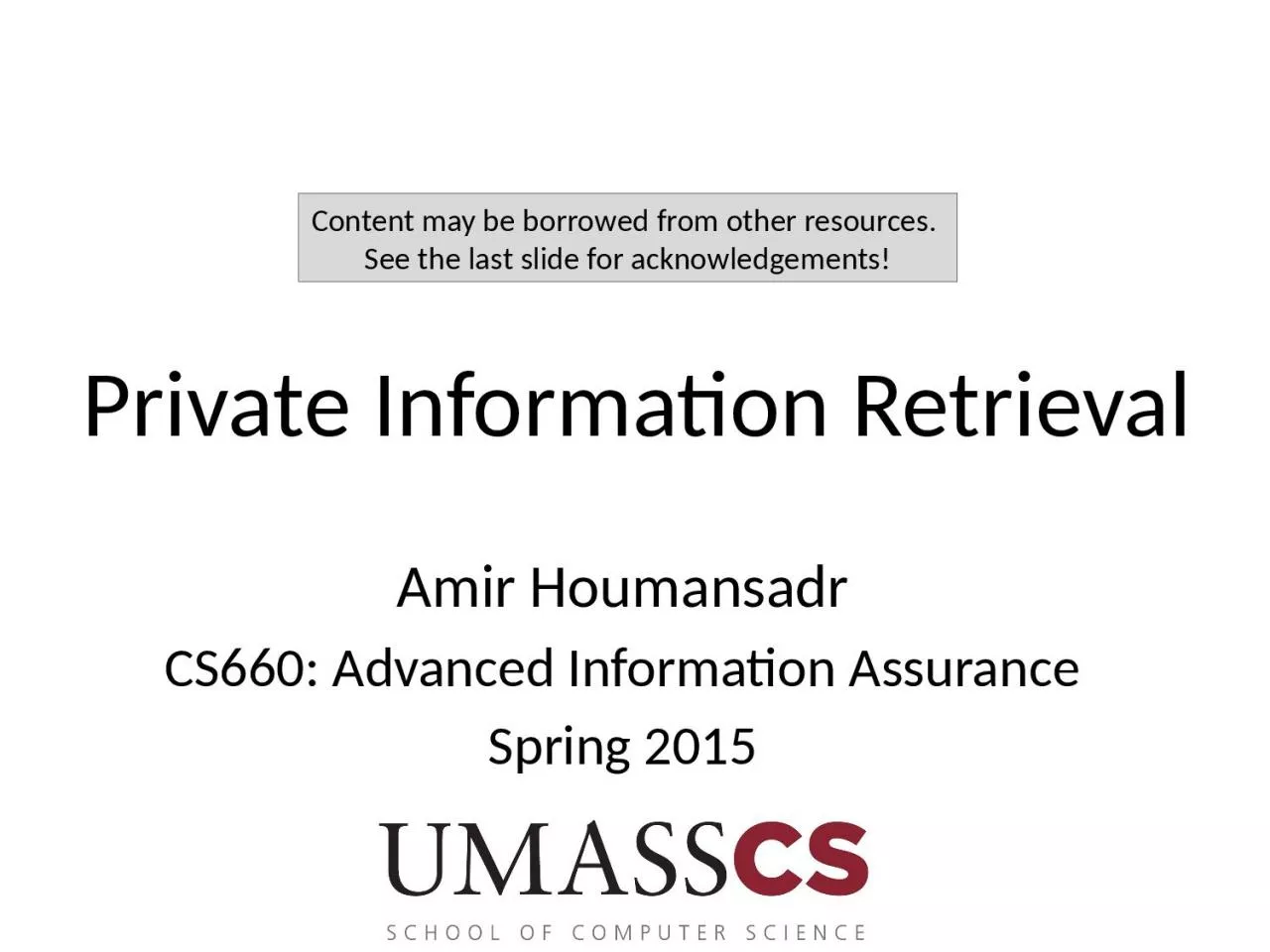 PPT-Private Information Retrieval