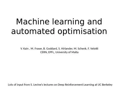 Machine learning and automated optimisation