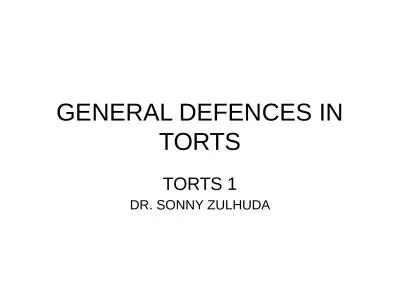 GENERAL DEFENCES IN  TORTS