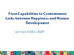 PPT-From Capabilities to Contentment: Links between Happiness and Human Development