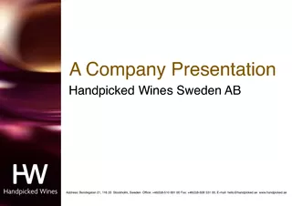A Company PresentationHandpicked Wines Sweden AB