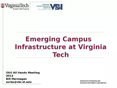 Emerging Campus Infrastructure at Virginia Tech