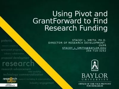 Using Pivot and GrantForward to Find Research Funding