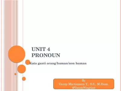 Unit 4 pronoun Kata   ganti