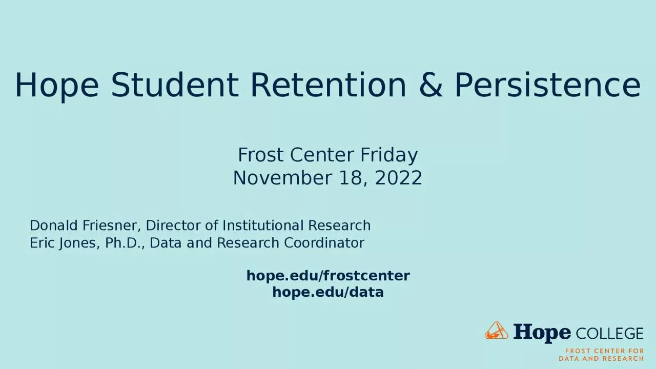 Hope Student Retention & Persistence