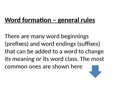 W ord  formation   – general rules