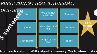 First Thing First: Thursday, October