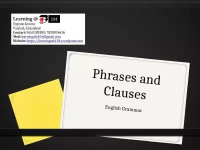 Phrases and Clauses English Grammar