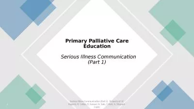 1 Primary Palliative Care Education