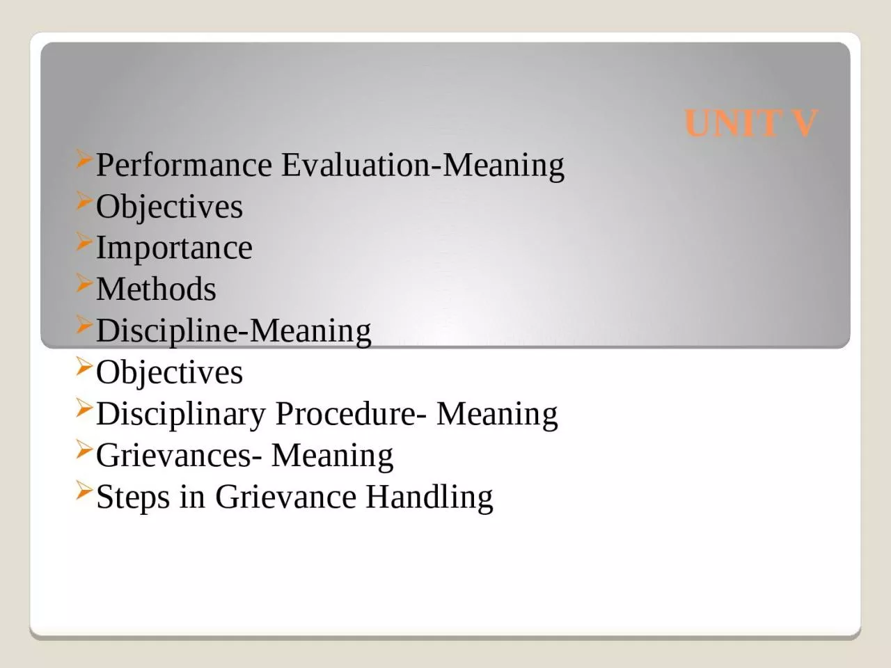 PPT-UNIT V Performance Evaluation-Meaning