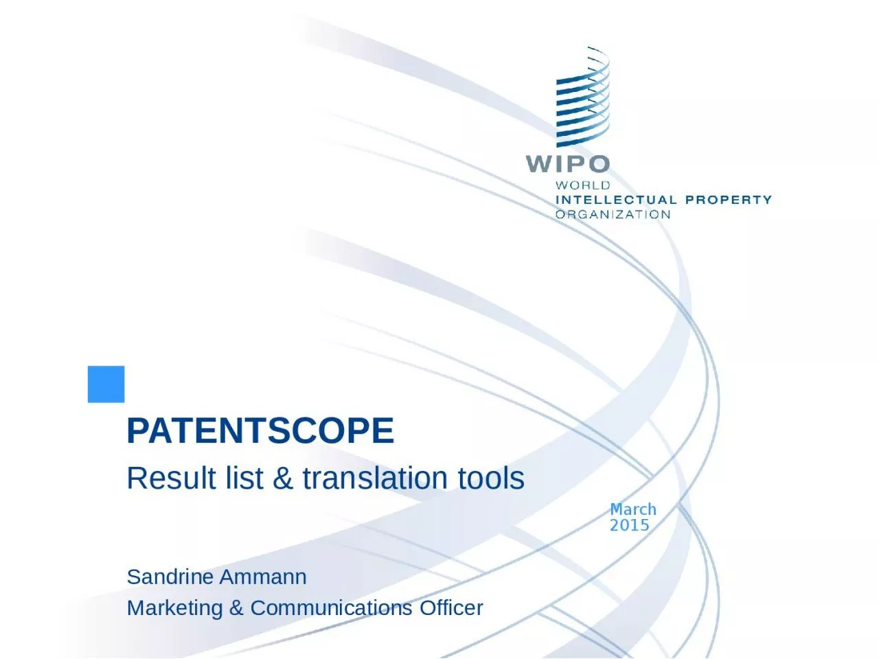 PPT-PATENTSCOPE Result list & translation tools