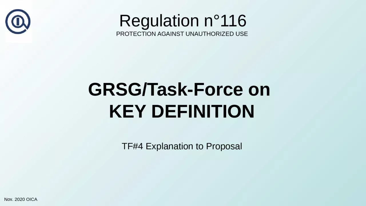 PPT-Regulation n°116 PROTECTION AGAINST UNAUTHORIZED USE