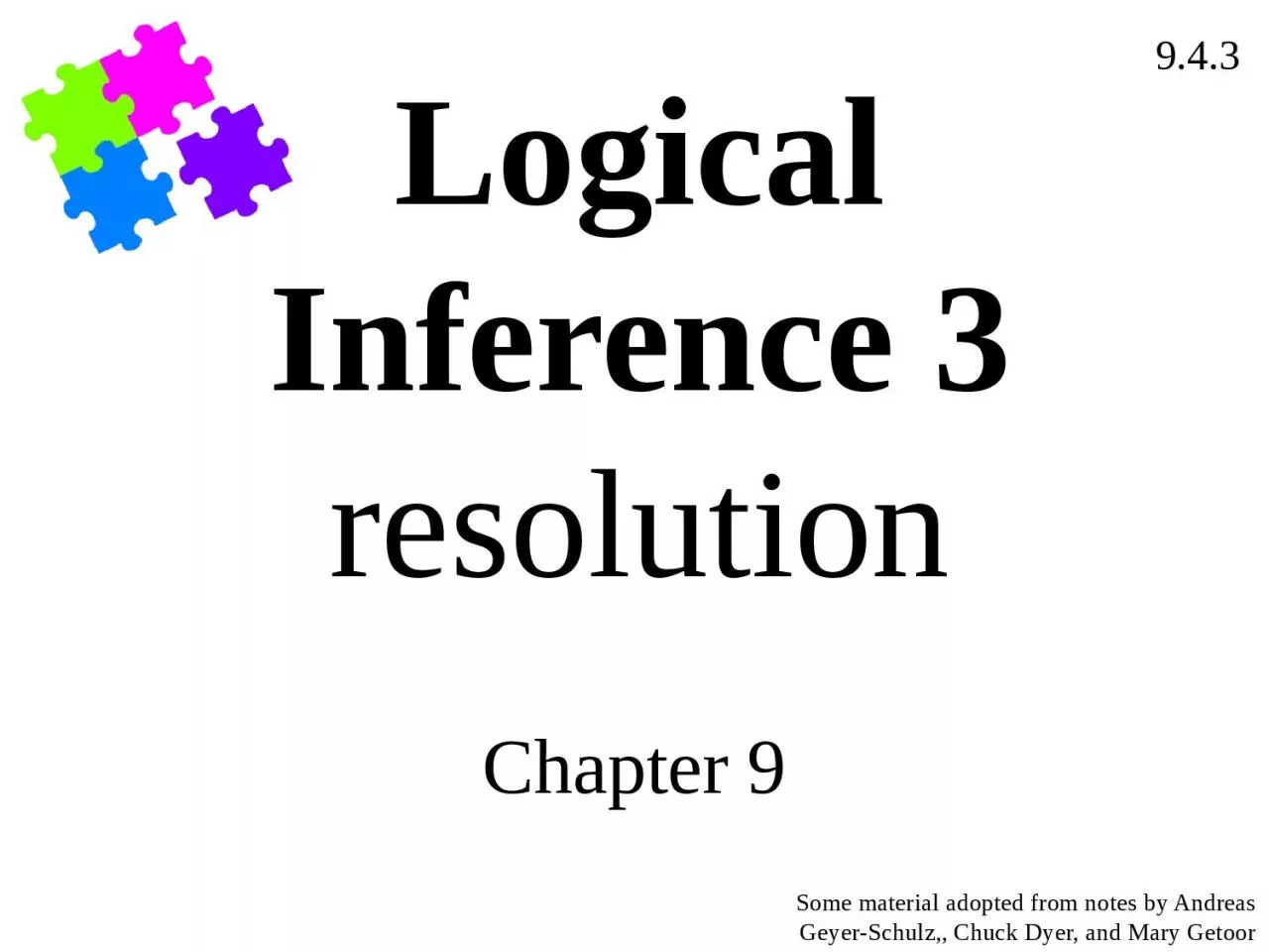 PPT-Logical Inference 3 resolution