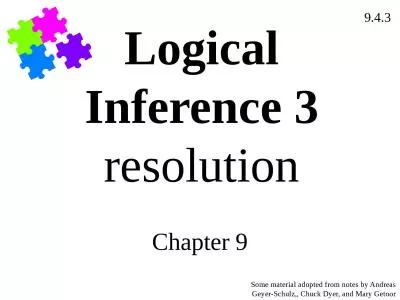 Logical Inference 3 resolution