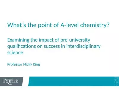 What’s the point of A-level chemistry?