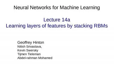 Neural Networks for Machine Learning