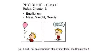 PHY131H1F   - Class  10 Today, Chapter