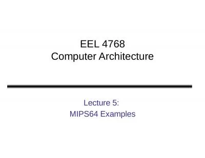 EEL 4768 Computer Architecture