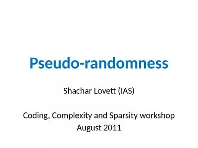 Pseudo-randomness Shachar