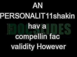 HANDSHAKIN AN PERSONALIT11shakin hav a compellin fac validity However