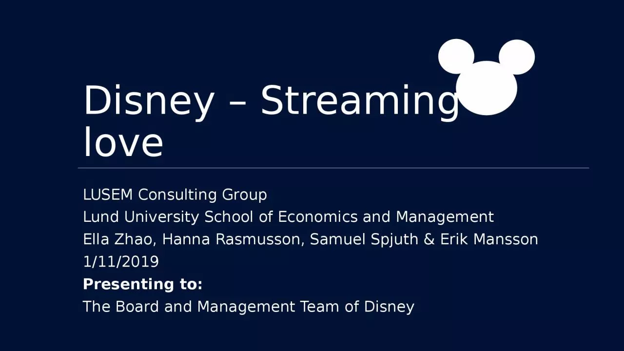 PPT-Disney – Streaming love