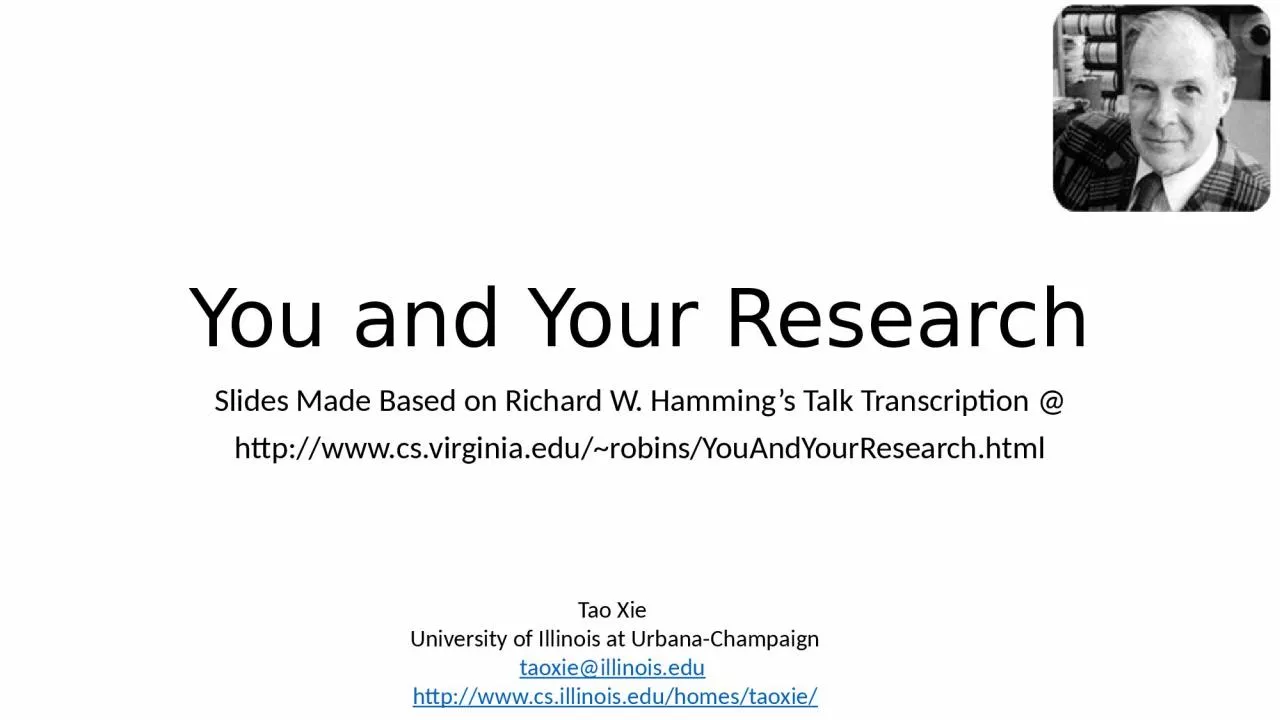 PPT-You and Your Research Slides Made Based on Richard