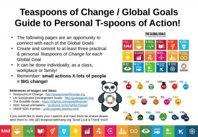 Teaspoons of Change / Global Goals Guide to Personal T-spoons of Action!