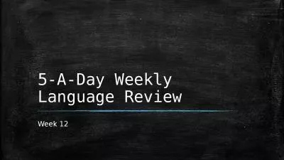 5-A-Day Weekly Language Review