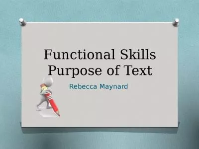 Functional Skills Purpose of Text