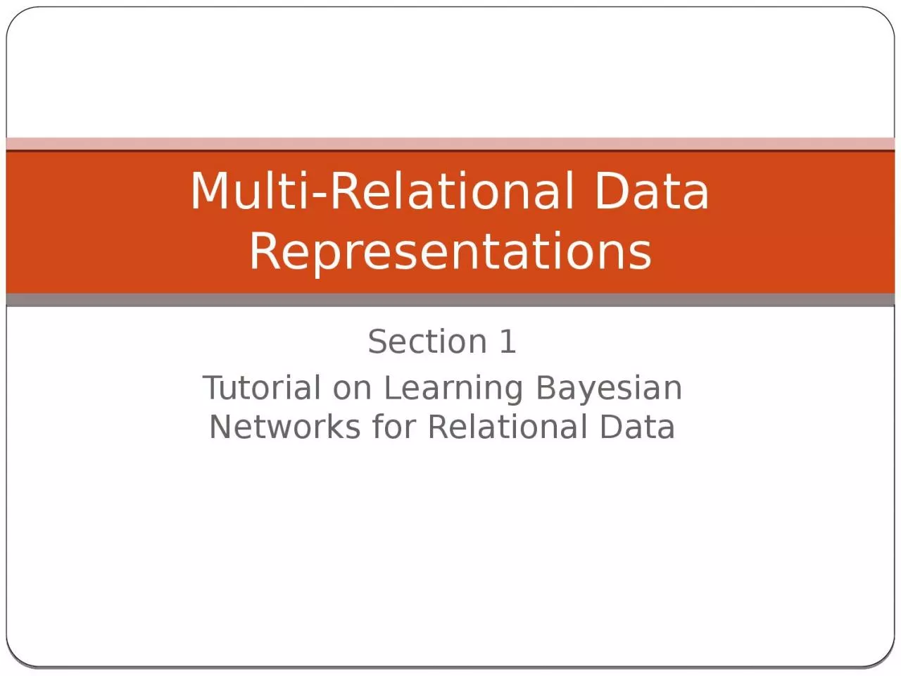 PPT-Multi-Relational Data Representations