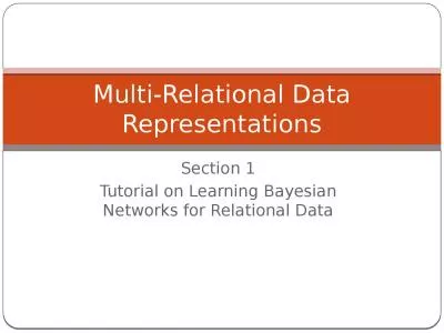 Multi-Relational Data Representations