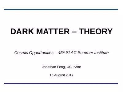 DARK MATTER  –  THEORY