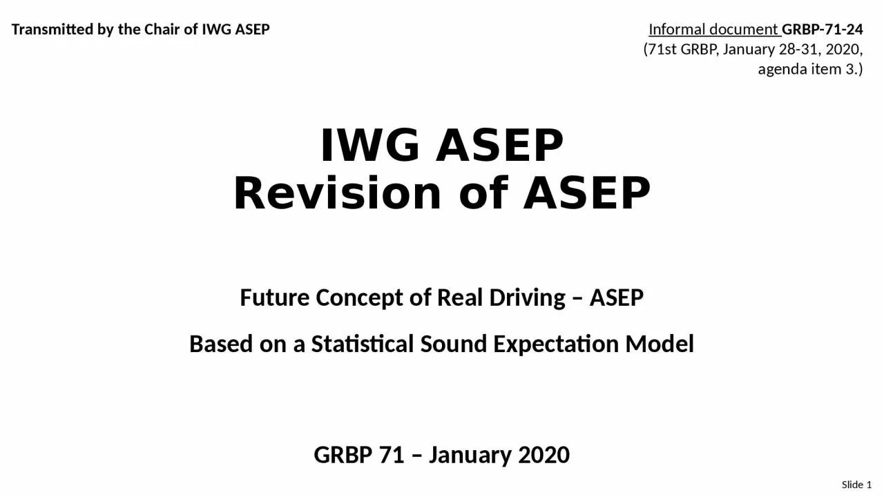 PPT-IWG ASEP Revision of ASEP