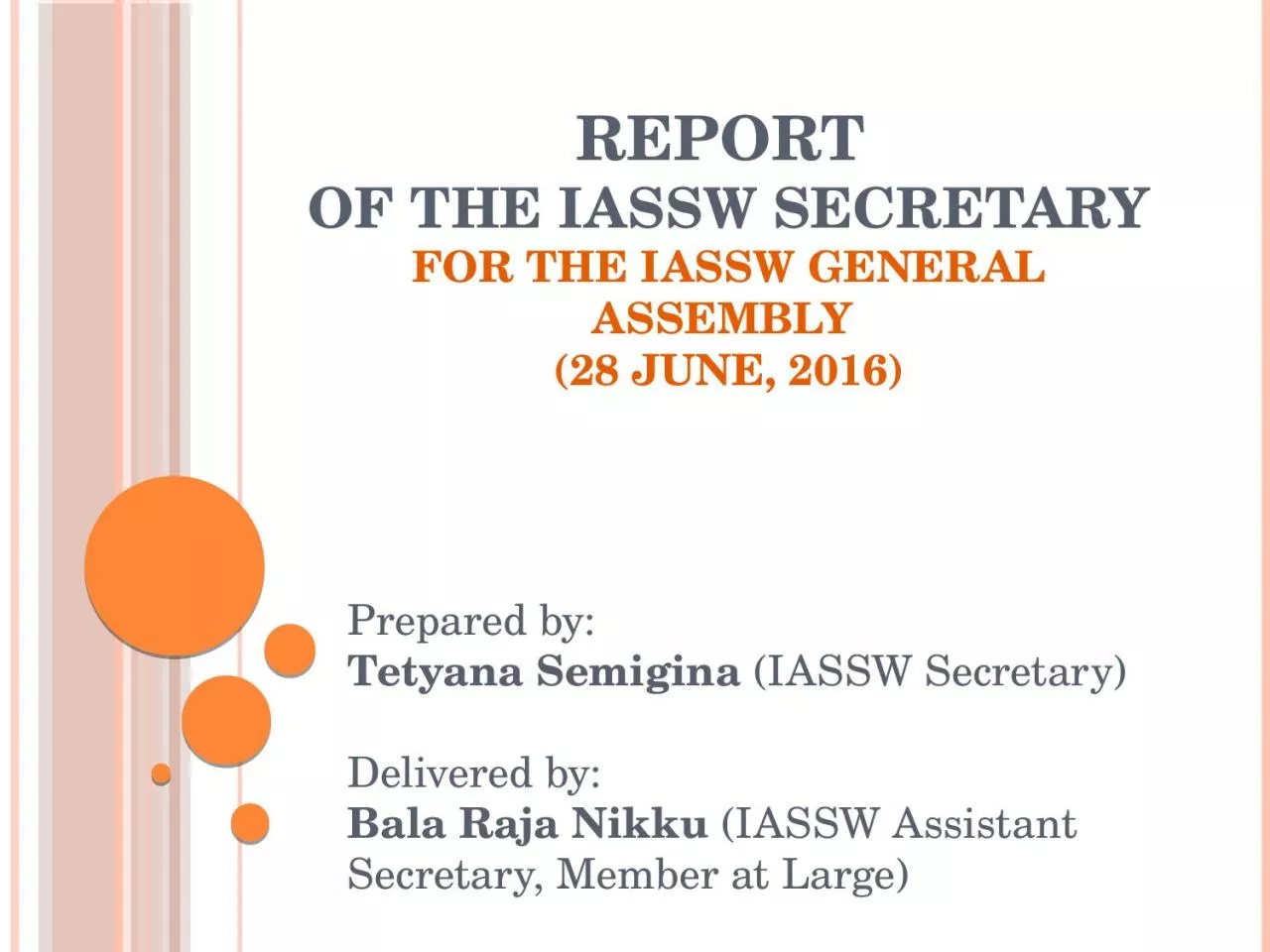 PPT-Report of the IASSW Secretary