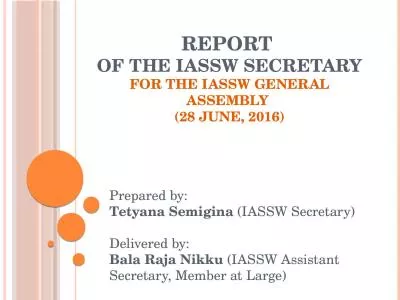 Report  of the IASSW Secretary