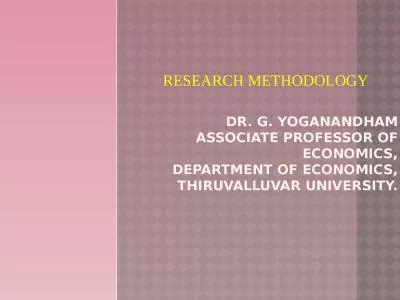 Dr. G.  yoganandham associate professor of economics,