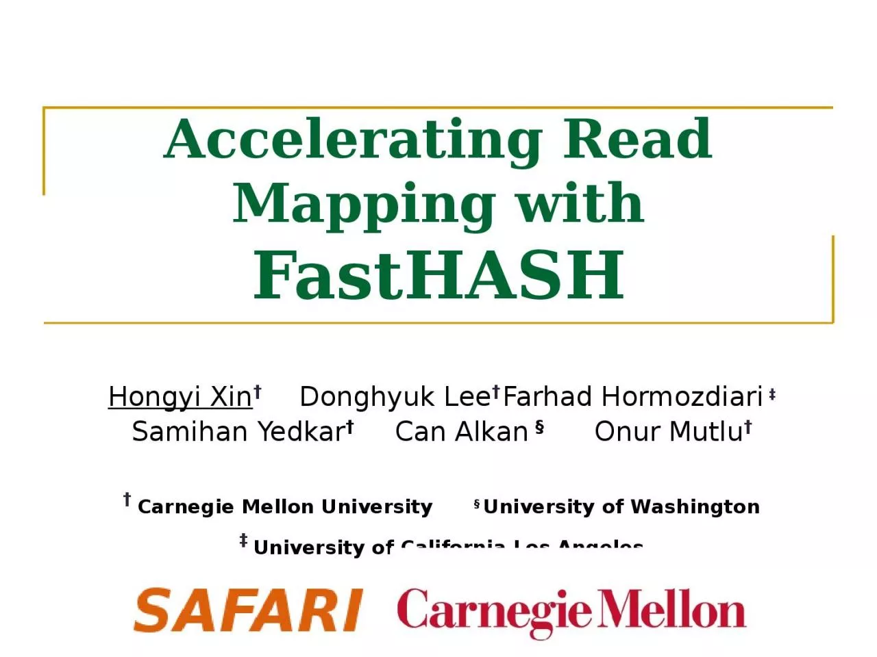 Accelerating  Read Mapping with