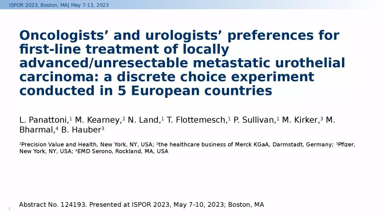 Oncologists’ and urologists’ preferences for first-line treatment of locally advanced/unresecta
